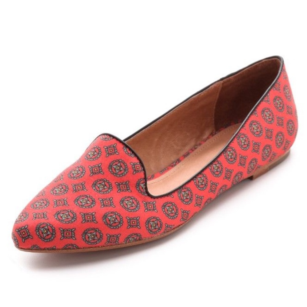 Joie Red Patterned Pointed Ballet Flats